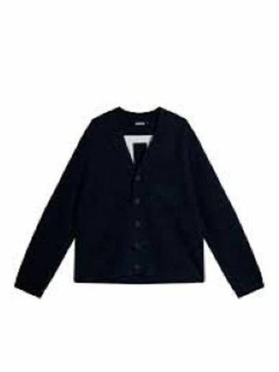 Clarke Back Logo Knitted Cardigan Navy - J.LINDEBERG - BALAAN 2