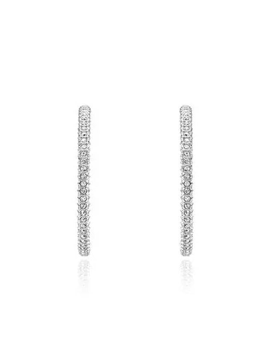 Dextera Hoop Pave Large Earrings Silver - SWAROVSKI - BALAAN 2