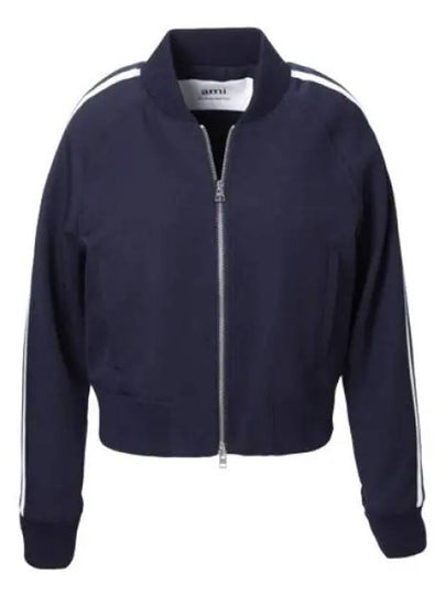 Zip-Up Bomber Jacket Navy - AMI - BALAAN 2