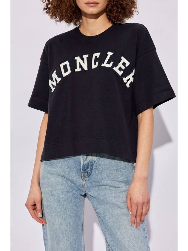 Moncler T-shirt With Logo, Women's, Navy Blue - MONCLER - BALAAN 3