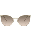 Eyewear Triangle Logo Symbol Cat Eye Sunglasses Gold Brown - PRADA - BALAAN 1