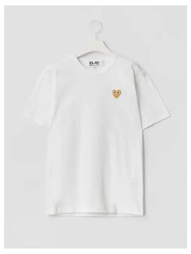 Unisex Gold Heart Waffen T Shirt White Domestic Product GM0024051646990 - COMME DES GARCONS PLAY - BALAAN 1