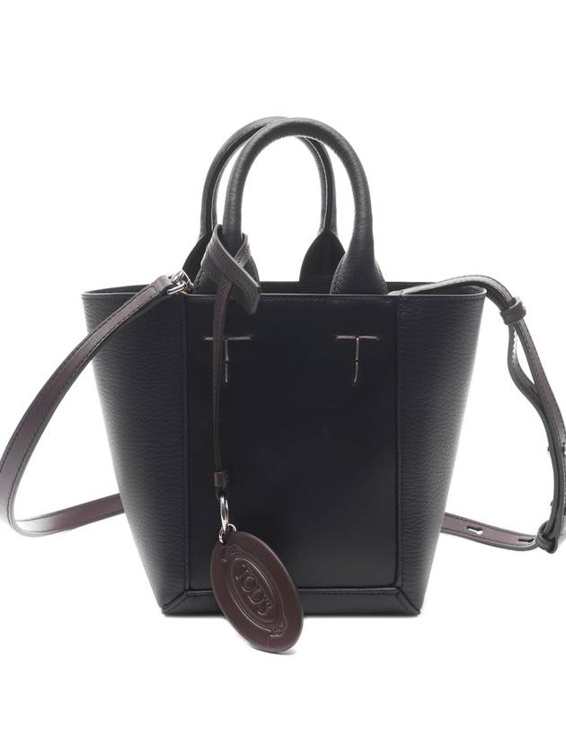 Double Up Leather Tote Bag Black - TOD'S - BALAAN 3