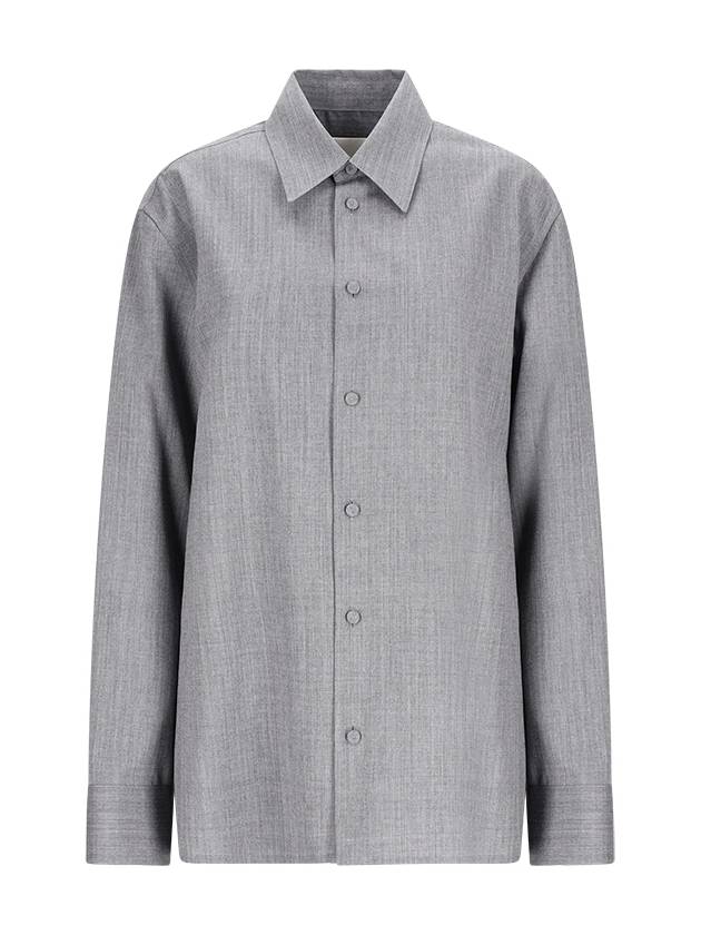 Wool Long Sleeve Shirt Grey - JIL SANDER - BALAAN 2