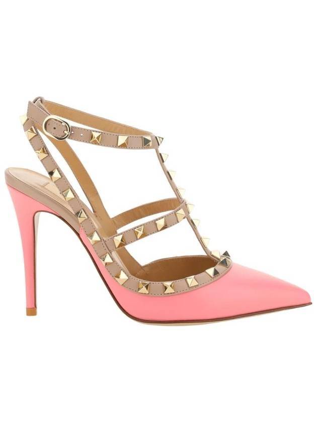 Women's Rockstud Cage Strap Pumps Heel Pink - VALENTINO - BALAAN 1