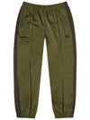 Zipper Poly Smooth Track Pants Olive - NEEDLES - BALAAN 1