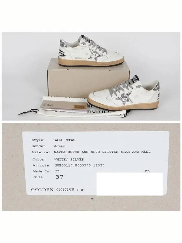 Ball Star Heel Tab Low Sneakers White Silver - GOLDEN GOOSE - BALAAN 7