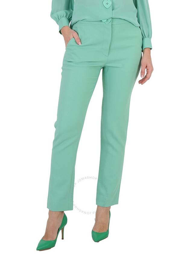 Women s Straight Pants Moschino Ladies Light Green Heart Button Tailored Trousers Brand Size 44 US 10 - MOSCHINO - BALAAN 2