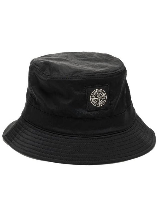 Logo Patch Nylon Metal Bucket Hat Black - STONE ISLAND - BALAAN 2