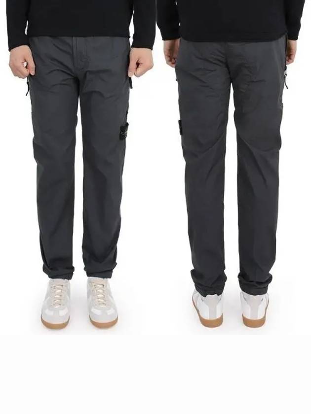 Men's Compass Patch Light Stretch Cotton Canvas Track Pants Charcoal - STONE ISLAND - BALAAN 2