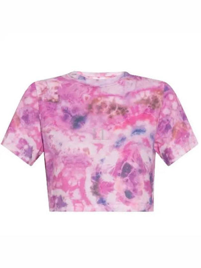 Zela Tie Dye Print Cropped Short Sleeve T-Shirt Pink - ISABEL MARANT - BALAAN 2