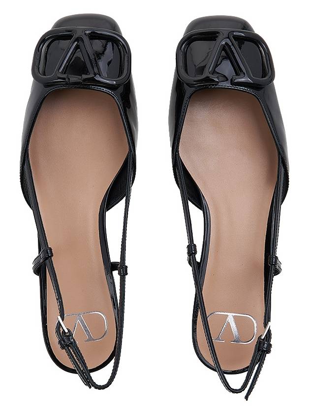 Women's V Logo Signature Leather Mule Sandals Black - VALENTINO - BALAAN 7