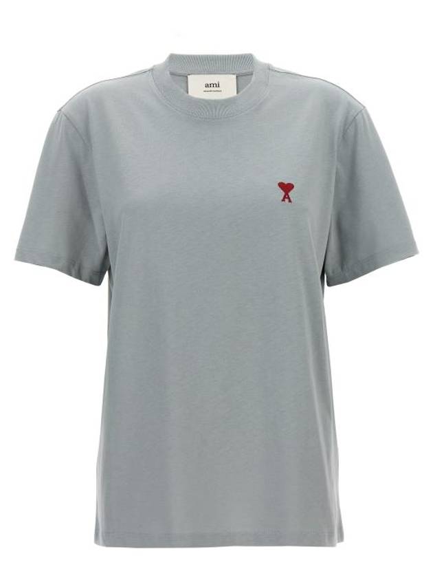 Small Heart Logo  Short Sleeve T-Shirt Blue - AMI - BALAAN 1