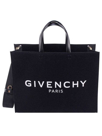 Canvas G Medium Tote Bag Black - GIVENCHY - BALAAN 1