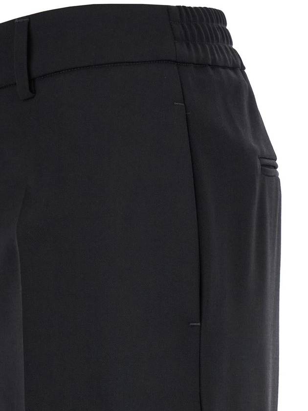 'Lorenza' Black Pants With Belt Loops In Wool Blend Woman - PT TORINO - BALAAN 3