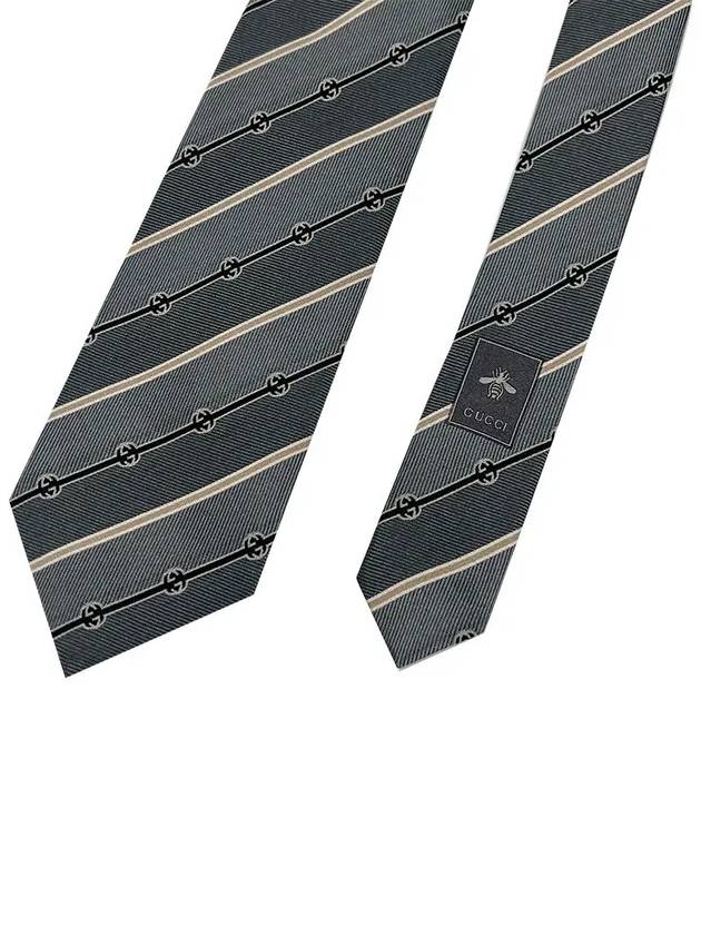 Interlocking Tie 499696 4B002 1265 Gray - GUCCI - BALAAN 4