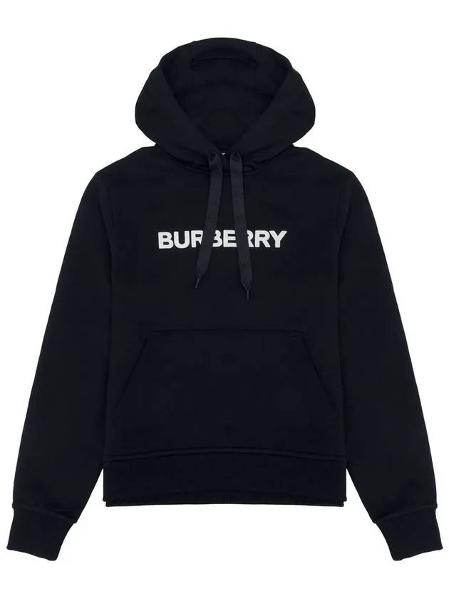 Logo Print Drawstring Hoodie Black - BURBERRY - BALAAN 3