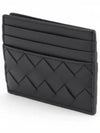 Intrecciato Leather Card Wallet Black - BOTTEGA VENETA - BALAAN 4