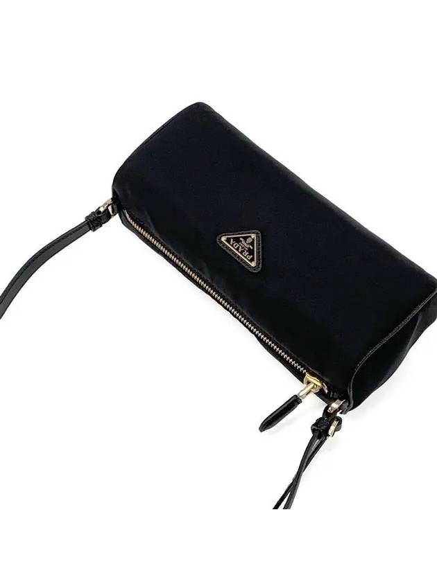 Triangle Logo Geometric Pouch Shoulder Bag Black - PRADA - BALAAN 8