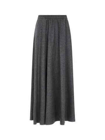 Women s Cashmere Wool Flare Skirt Dark Gray 270695 - EMPORIO ARMANI - BALAAN 1