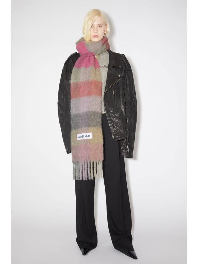 Mohair Check Wool Scarf CA0084 Pink - ACNE STUDIOS - BALAAN 2