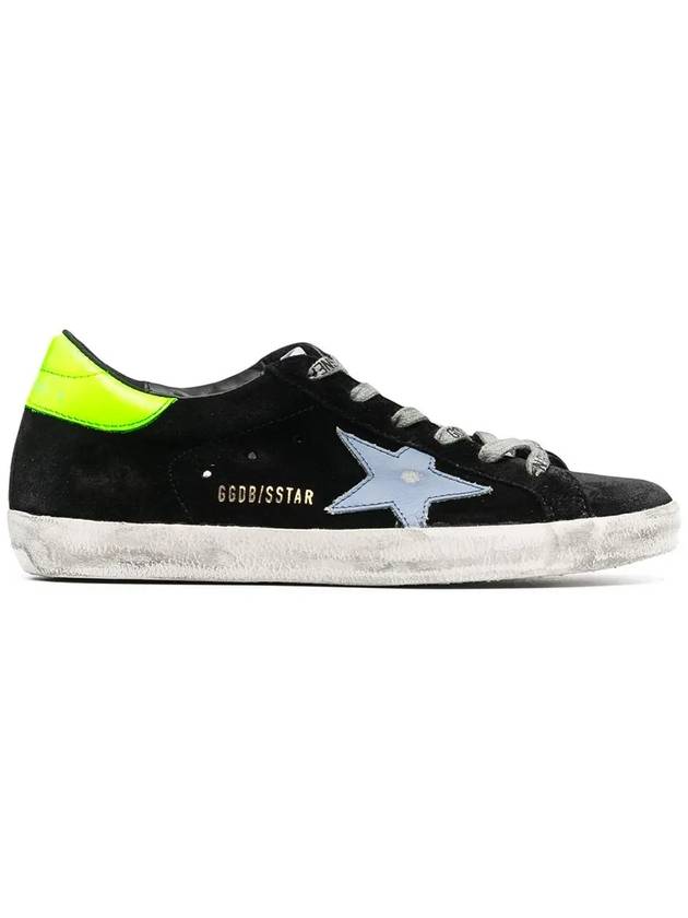 Women's Superstar Yellow Fluo Tab Classic Low Top Sneakers Blue Black - GOLDEN GOOSE - BALAAN 5