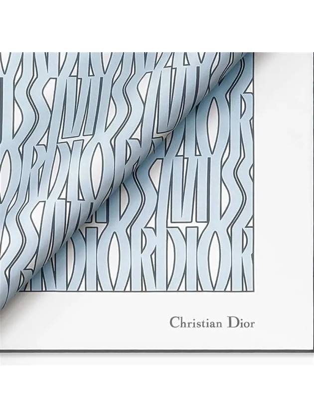 Miss Dior All Over 90 Square Silk Scarf White Pale Blue - DIOR - BALAAN 7