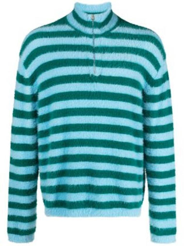 High Neck Striped Long Sleeve T-Shirt Green - SUNNEI - BALAAN 1