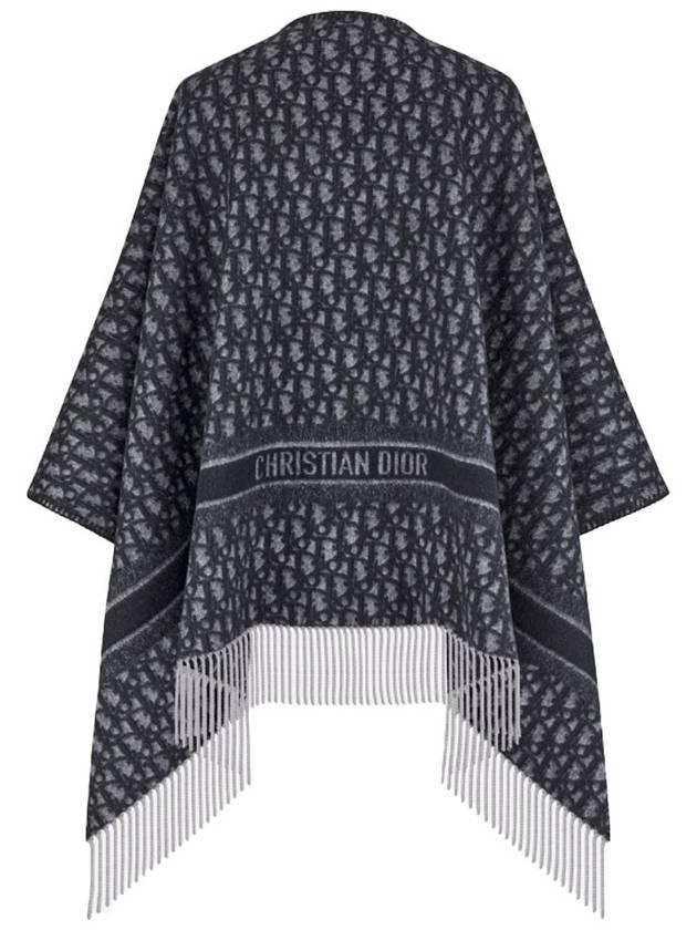 Oblique Wool Cashmere Poncho Navy - DIOR - BALAAN 3