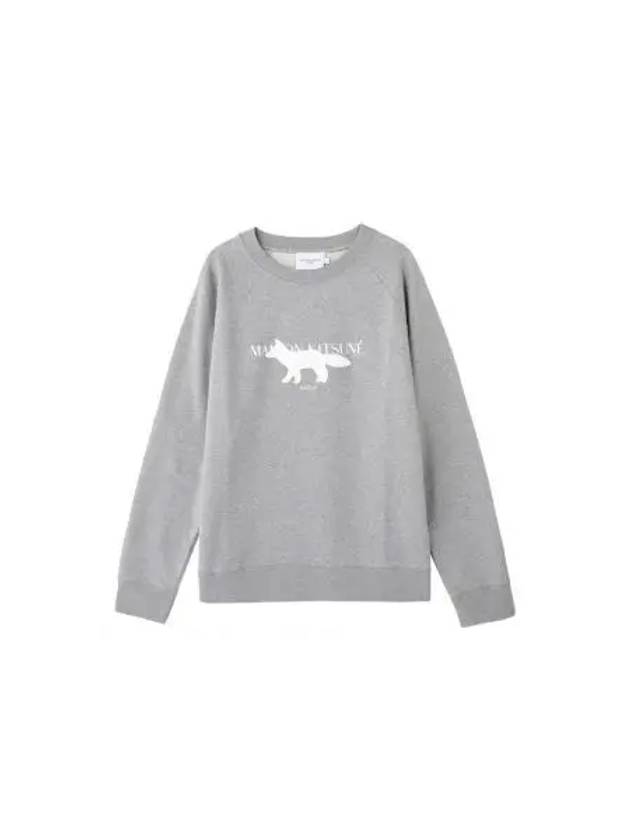 Maison Kitsune PROFILE FOX STAMP CLEAN SWEATSHIRT GRAY MELANGE - MAISON KITSUNE - BALAAN 1