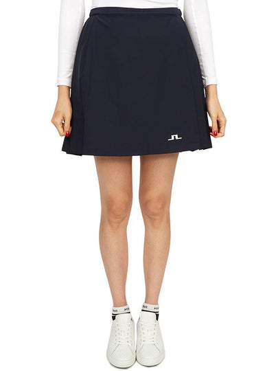 Women's Sierra Pleated Skirt Navy - J.LINDEBERG - BALAAN 2