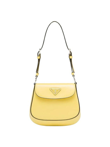 Cleo Brushed Leather Mini Shoulder Bag Yellow - PRADA - BALAAN 1