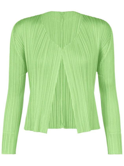 New Colorful Basic 4 Pleated Open Cardigan Light Green - ISSEY MIYAKE - BALAAN 2