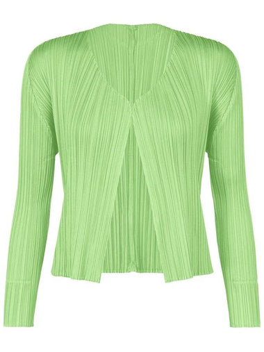 New Colorful Basic 4 Pleated Open Cardigan Light Green - ISSEY MIYAKE - BALAAN 1