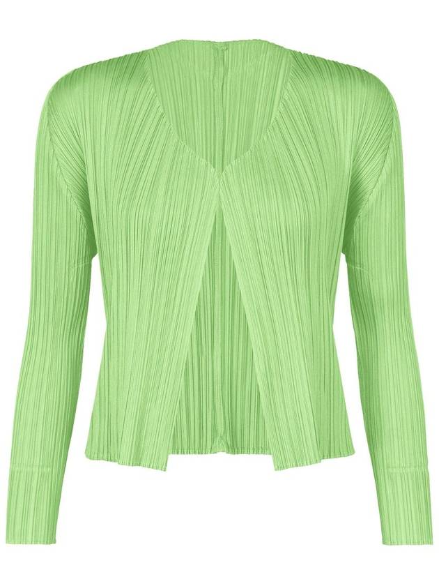 New Colorful Basic 4 Pleated Open Cardigan Light Green - ISSEY MIYAKE - BALAAN 1