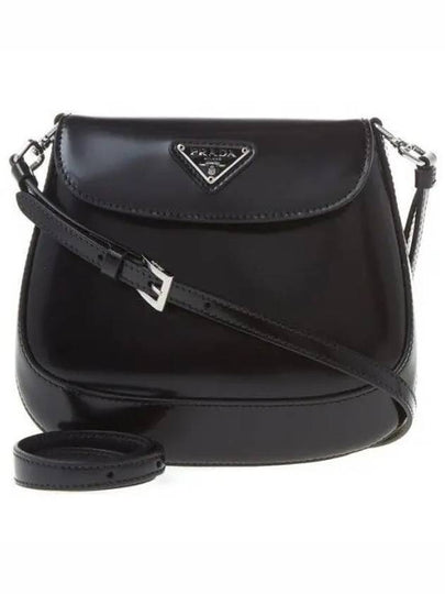 Cleo Brushed Leather Mini Shoulder Bag Black - PRADA - BALAAN 2