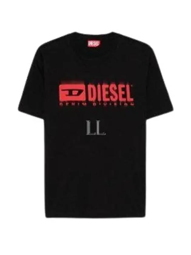 T-Adjust-Q7 Blurry Logo Short Sleeve T-Shirt Black - DIESEL - BALAAN 2