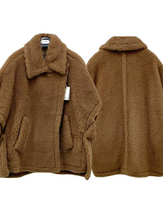 Women's Tebe Teddy Fabric Cape Camel - MAX MARA - BALAAN 2