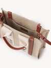 Woody Small Canvas Tote Bag White Brown Beige - CHLOE - BALAAN 4