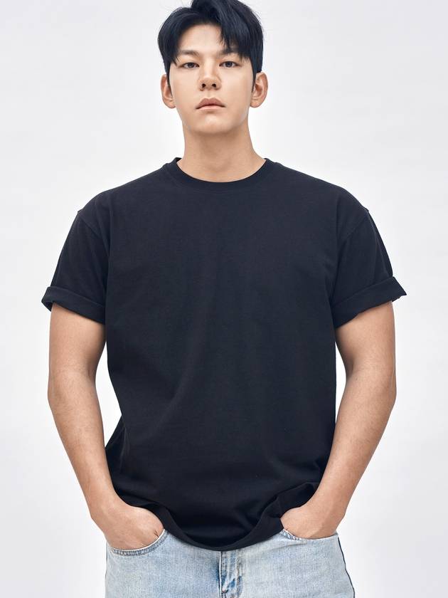 Plain Standard Short Sleeve T-Shirt Black - BLACKMAMBA - BALAAN 3