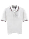 Logo Patch Polo Shirt White - PRADA - BALAAN 2