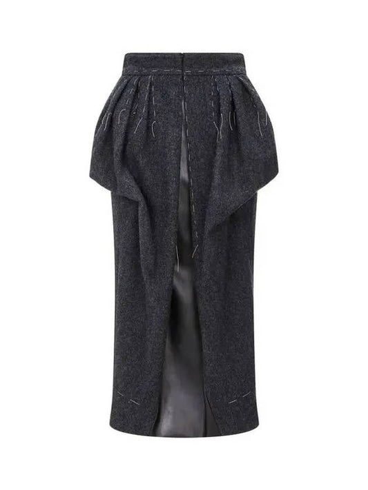 Stitched wool puff skirt charcoal - MAISON MARGIELA - BALAAN 1