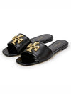 Logo Eleanor Slippers Black - TORY BURCH - BALAAN 2