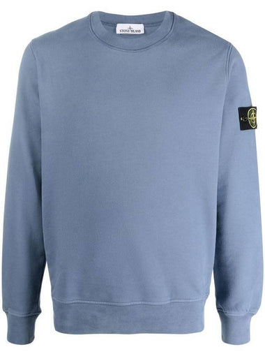 Wappen Patch Crew Neck Sweatshirt Avio Blue - STONE ISLAND - BALAAN 1