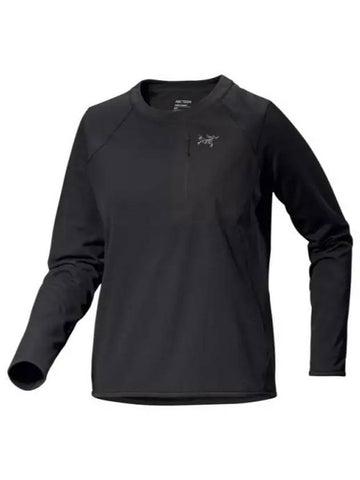 Delta Logo Crew Neck Long Sleeve T-Shirt Black - ARC'TERYX - BALAAN 1