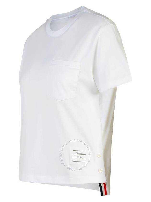 Midweight Jersey Boxy Pocket Short Sleeve T-Shirt White - THOM BROWNE - BALAAN 3