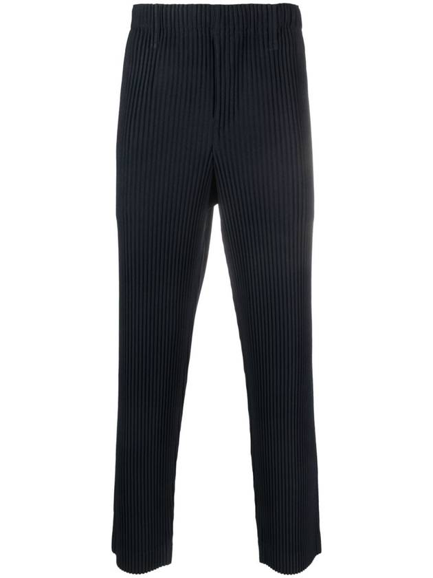 Pleated Straight Pants Navy - ISSEY MIYAKE - BALAAN 1