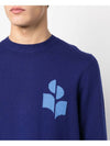 Evans Logo Crew Neck Knit Top Blue - ISABEL MARANT - BALAAN 6