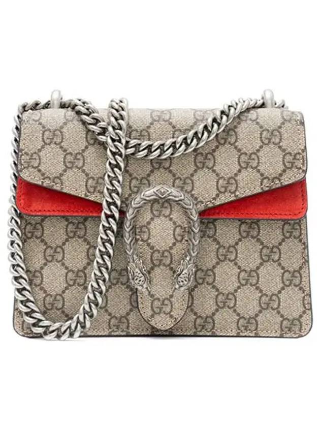 Dionysus GG Supreme Chain Small Canvas Shoulder Bag Beige - GUCCI - BALAAN 3