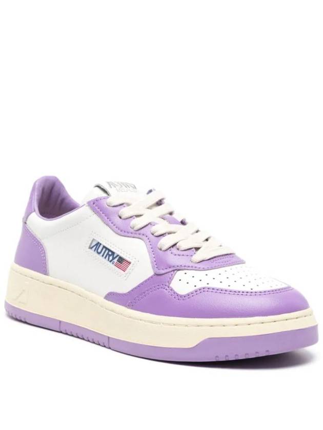 Medalist Leather Low Top Sneakers White Purple - AUTRY - BALAAN 3